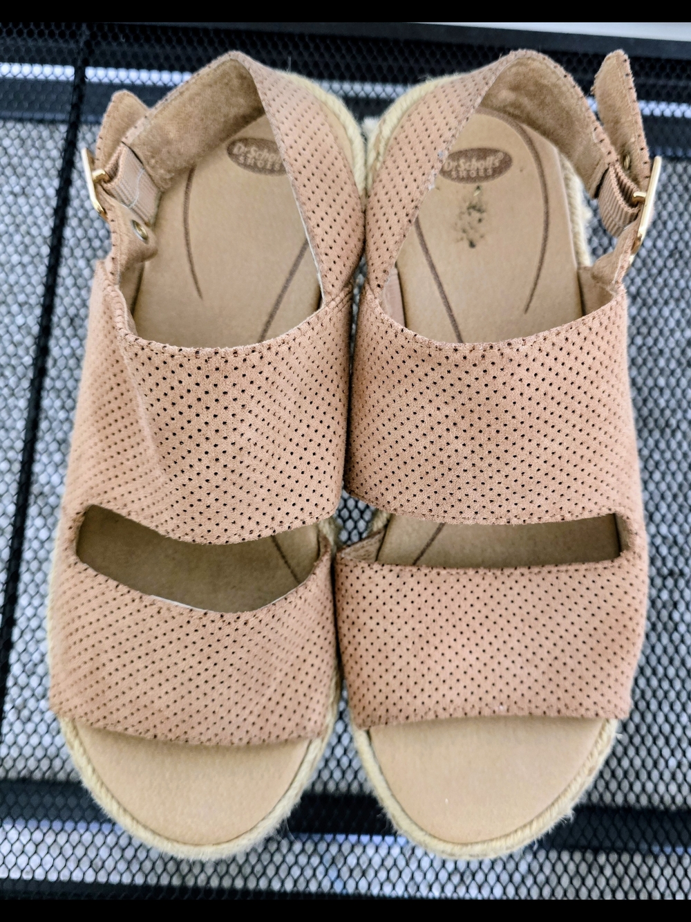 Dr. Scholl's Women's Perforated Tan Espadrille Sandals